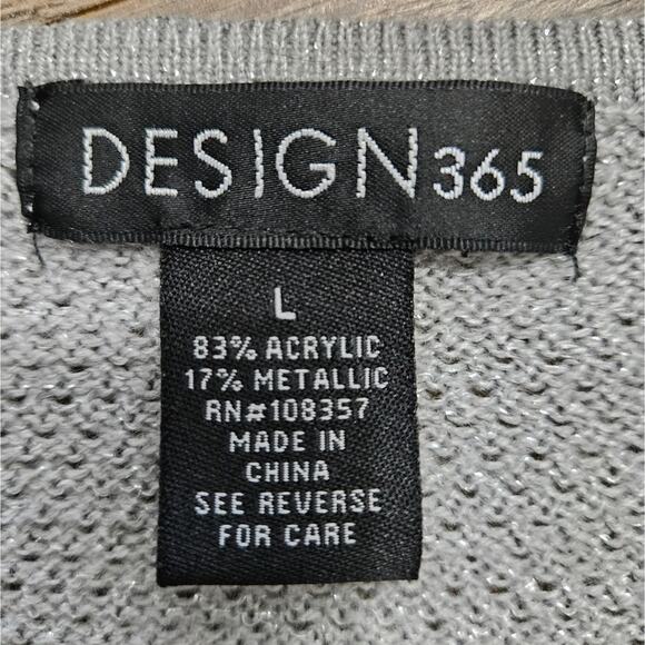 Design365 Metallic Gray Knit Scoopneck Tunic Sweater Size Large - Picture 9 of 9